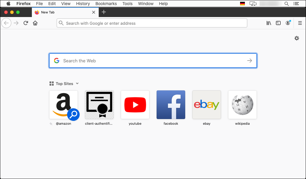 Firefox under macOS