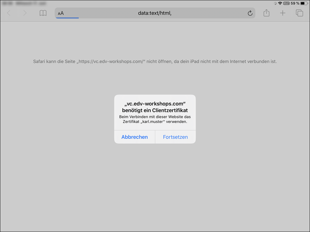 ipad safari zertifikat installieren
